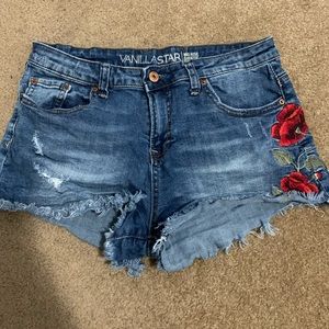 Denim Flower Shorts